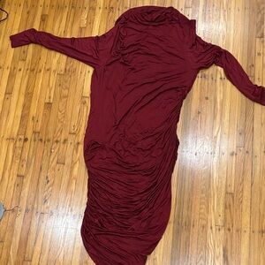 Eloquii Rich Red Long Sleeve Dress